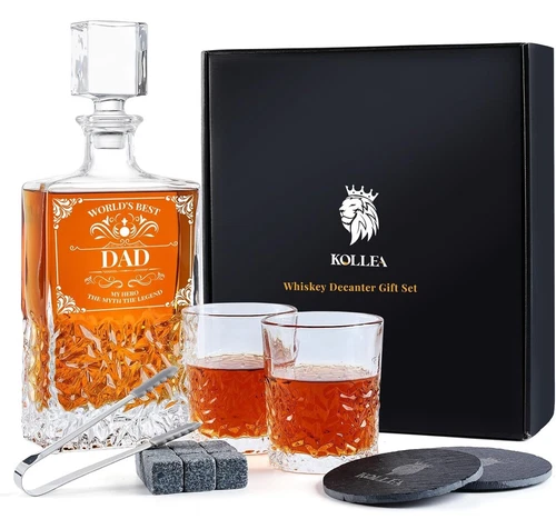 Whiskey Gifts for Dad, 27 Oz Whiskey Decanter Set with 2 Glasses, Father’s Day