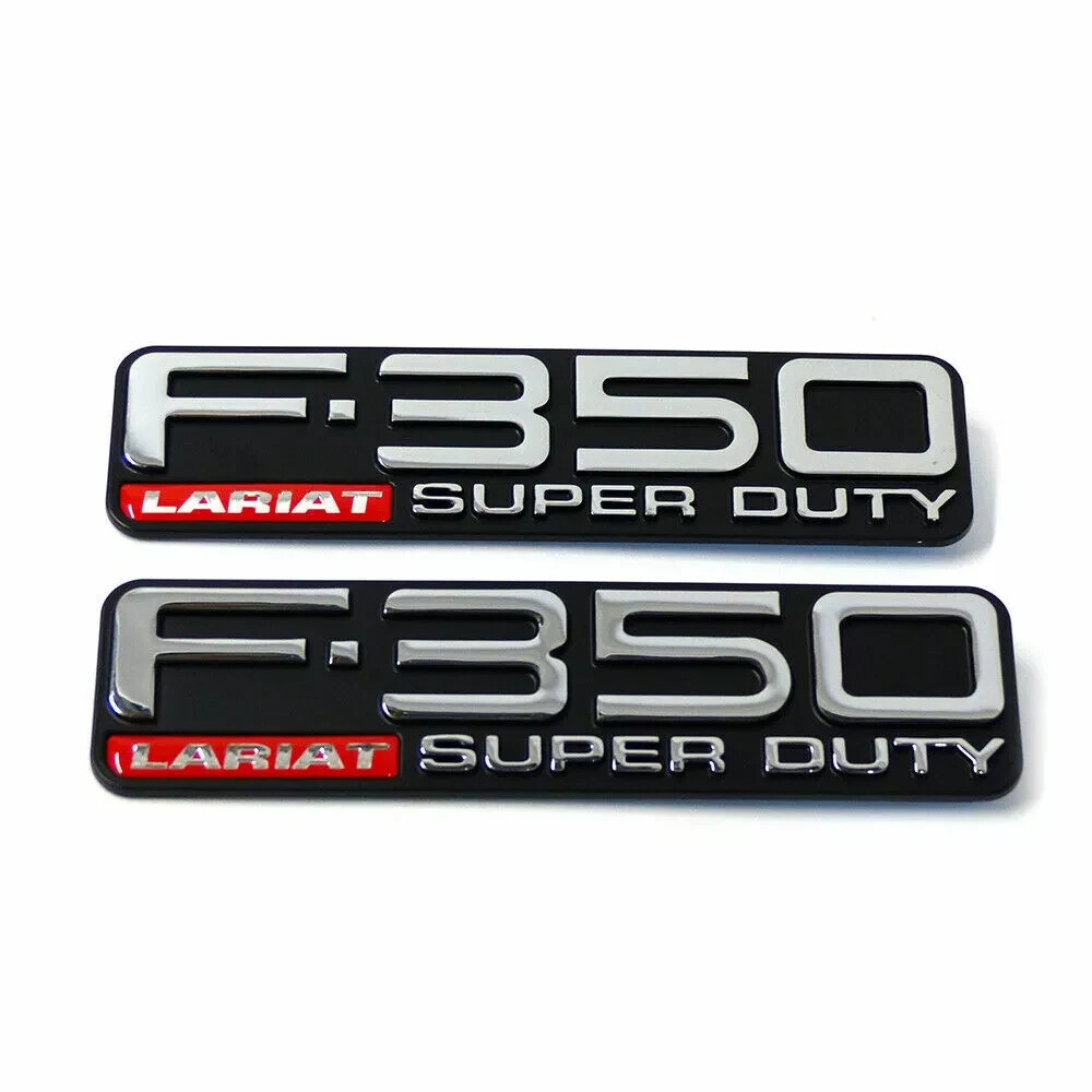 New F-350 Lariat Super Duty Fender F81Z-16720-XA Nameplate Emblem Logo Pair Set