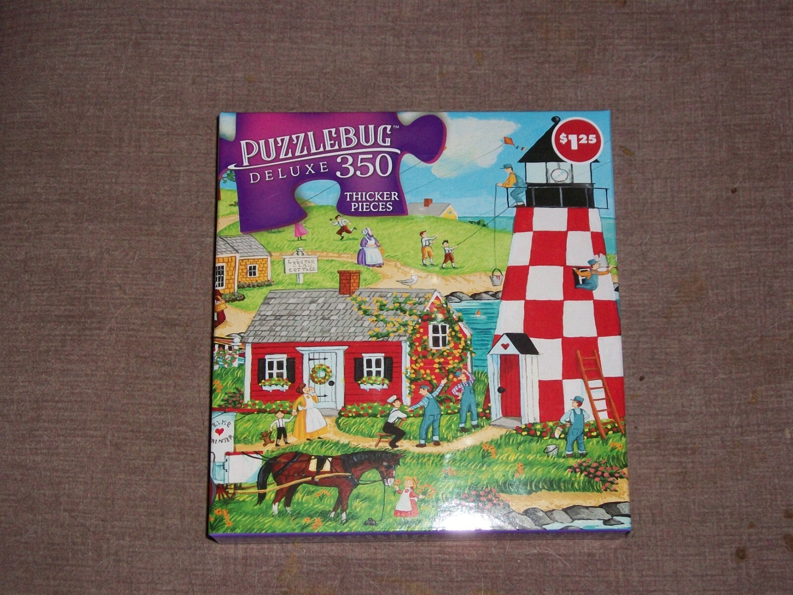 Puzzlebug Deluxe 350 Thicker Piece Puzzle, Checkerboard Light, Complete
