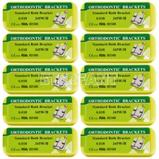 20PCs ETERFANT Dental Orthodontic Bracket Brace Metal Standard Roth 018 345Hooks