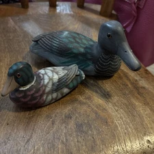 Crowning Touch Collection WHD 7702 Pair of Wood Duck Figurines Vintage 