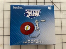 DC Comics Worlds Finest JUSTICE LEAGUE Box Exclusive FLASH USB MUG WARMER - NIB
