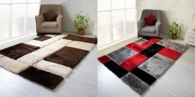 Shaggy Rugs 3D Textured 5x7 Living Area Rugs 2x7 Runner Rugs Plush Fluffy Rugs