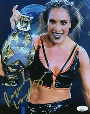 WWE & NXT STAR Women's Champion Raquel Gonzalez SIGNED 8X10 belt PHOTO with JSA