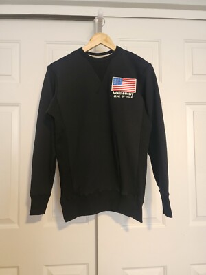 Normandy Day June 6th 1944 Black Crew Neck Pullover Ribbed Side NWOT Size M