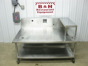 60" x 45" Stainless Steel Griddle Grill Fryer Equipment Stand 5' Table w/ Shelf