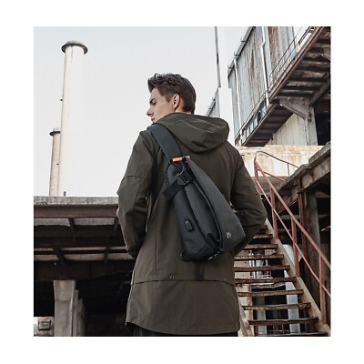 Trendy Sling Backpack Travel Hiking Chest Bag Daypack Grey