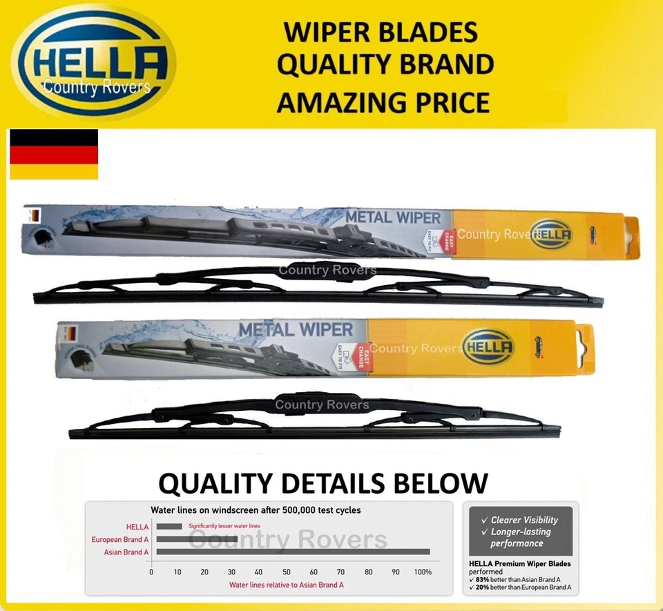 FORD FUSION WIPER BLADES 2002 to 2012 HELLA QUALITY BRAND 22" & 16" — 第 3/4 张图片