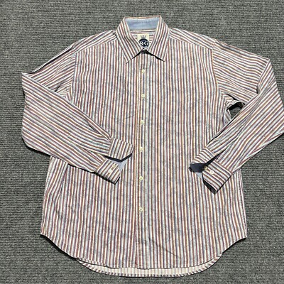 R&G London Robert Graham Shirt Mens Large Button Up Floral Paisley Long Sleeve