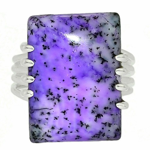 Purple Dendritic Opal 925 Sterling Silver Ring - Size 7