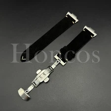 Suede Leather Watch Band Strap Clasp Fits Tissot PRX Adapter Quick Release Black