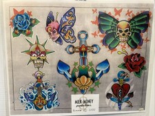 Tattoo Flash Wall Art Studio Shop By Gunnar 2000 Traditional Nirvana Anchor Rose