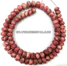 9-10.MM Natural Thulite Faceted Rondelle Beads Thulite Gemstone Beads. Jewelry .