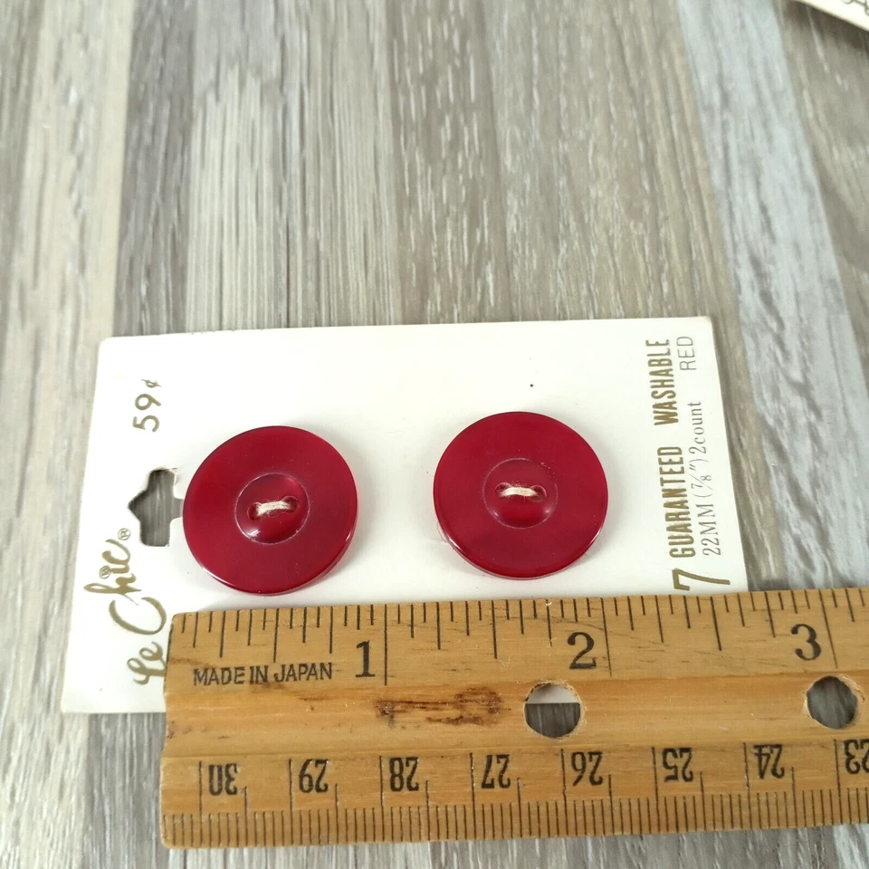 Lote de botones cardados Le Chic #1807 rojo Japón artesanía costura cierres y conectores Foto 2 de 4