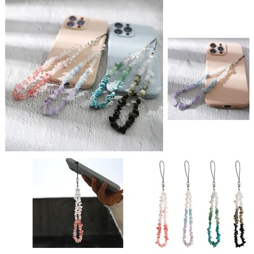 Phone Strap & Charm Lanyard Dangle Crystal Stone Chain Wrist Handmade INS Gift - Afbeelding 1 van 14