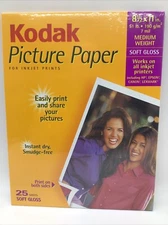 Kodak Picture / Photo Paper (8 1/2" x 11", Soft Gloss, 25 Printer Sheets)