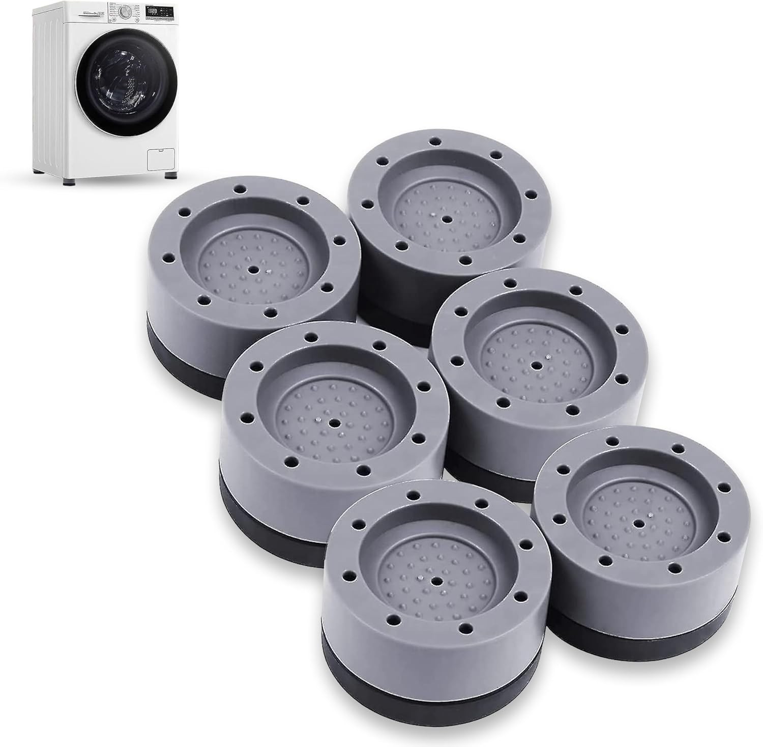 6pcs Anti Vibration Pads For Washing Machine & Dryer Feet | Anti Slip, Noise Ca