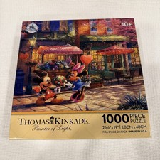 Thomas Kinkade Disney MICKEY  MINNIE SWEETHEART CAFE 1000 piece Puzzle NEW 
