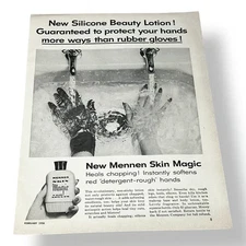 1956 Mennen Skin Magic Silicon Beauty Lotion Original Vintage Print Ad J