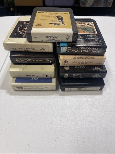 Vintage Lot Of 8 Track Tapes Disco, Commodores, ELO, Beegees , Dick Clark Etc - Picture 1 of 14