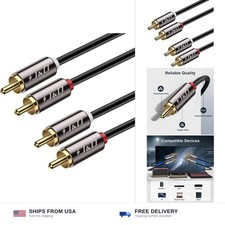 J D 2 RCA M/M Stereo Audio Cable, Gold-Plated 2RCA Male to 2RCA Male Copper S...