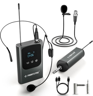 Phenyx Pro Single Digital Wireless Microphone System, w/Mini Receiver. PDP-1-1B 