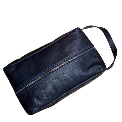Links & Kings Leather Golf Shoe Bag Sherpa Lined Travel Case