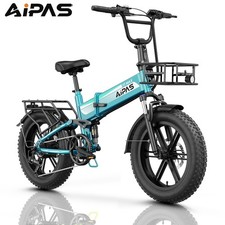 20" Fat Tire 1800W Peak Folding Ebike 48V 85 Miles 28MPH Electric Bike New