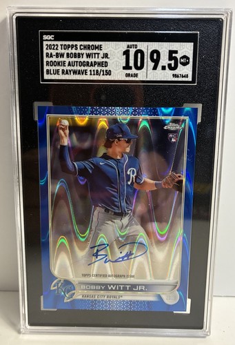 Bobby Witt Jr. [Blue RayWave Refractor] #RA-BW 2022 Topps Chrome Rookie Autographs card