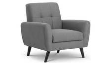 Image of Julian Bowen Monza Fabric Armchair Grey Comfortable Lounge Chair