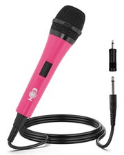 Wired Microphone for Karaoke, Pink - Unidirectional Dynamic Vocal Microphon...
