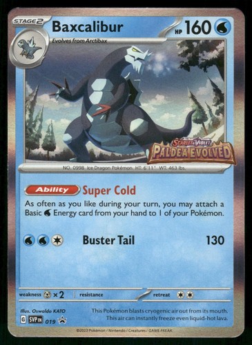Baxcalibur (Prerelease) 019 Holo Promo Scarlet & Violet Promo Pokemon Near Mint