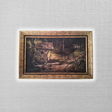 HANDGEMALTES Ölgemälde auf Leinwand nach Carl Spitzweg | Kapelle im Wald