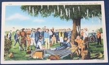 Surrender of Santa Anna 1836 Postcard 