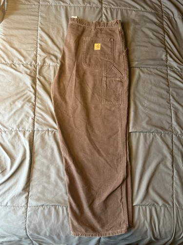 Pantalone carpentiere vintage Carhartt B11 tela anatra 46 marrone Y2K lavoro costruzione 46x32 - Foto 1 di 5