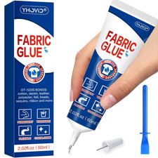 Permanent Fabric Glue 60ml Washable Liquid Stitch No Sew Clear Adhesive Patches