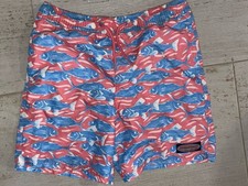 Boys Vineyard Vines Blue Coral Fish Shorts Bathing Suit Youth Small 8-10