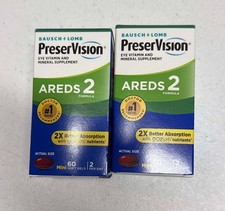 2 PACKS PreserVision AREDS 2 Softgels - 60 Capsules per box , NEW
