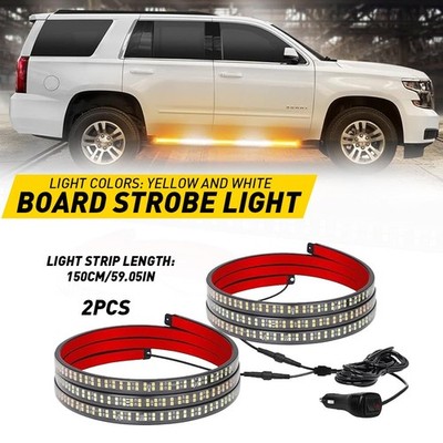 60'' Truck Emergency Lights Strobe Strip Running Flash Board Warning Light Pair