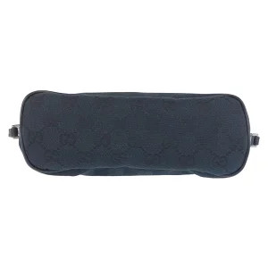 グッチ　ボートバッグ　ポシェット　アクセサリーポーチ Gucci GG boat pochette accessory pouch black leather trim | eBay