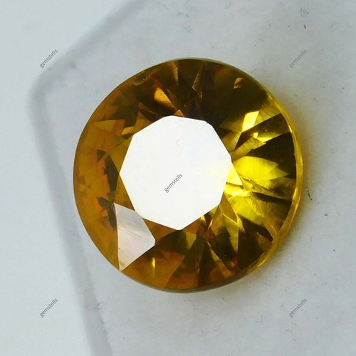 CERTIFIED Ceylon Yellow Sapphire 7.30 Carat Natural Loose Gemstone Round Shape - Picture 2 of 8