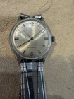 Vintage 1950s Timex Self-Wind Automatic 34mm Silver Dial Shock-Resistant