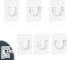 Abeillo 6Pcs Self Adhesive Shower Curtain Rod Holder Transparent Shower Curtain 