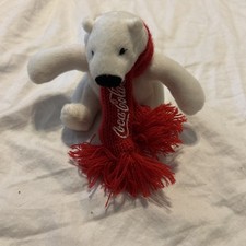 Coca Cola Polar Bear Plush 4  Red Scarf