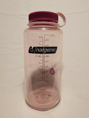 Nalgene Wide Mouth Rasberry Round Loop-Top Water Bottle 32 oz 1000mL