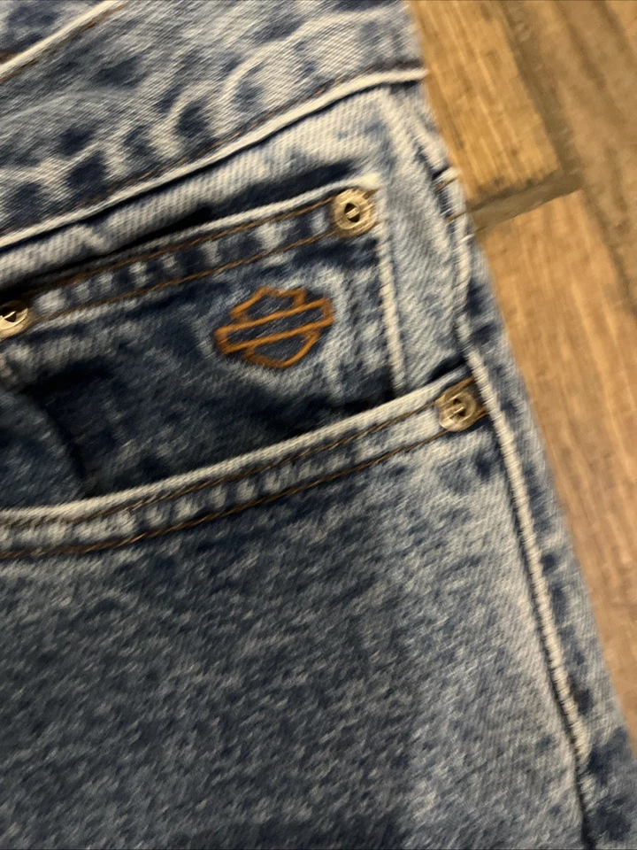 Pantalones de mezclilla para hombre Harley-Davidson 34x32 azul calce recto ropa de motor genuina Foto 4 de 4