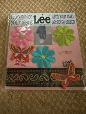 Smiley Face Flower Patch Iron On Butterfly Ladybug Hippie NOS NEW Un-Used