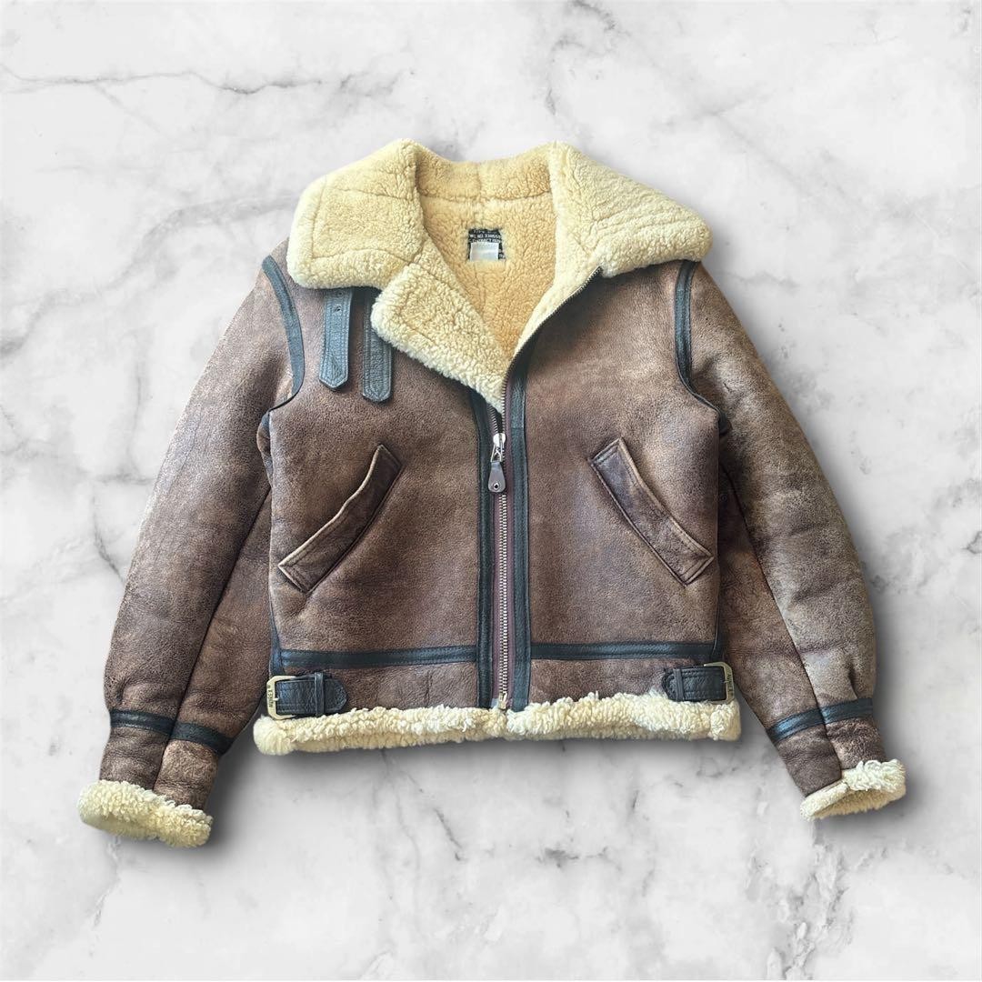 AVIREX B-3 Flight Jacket Mouton 90s Bomber Brown 34 From Japan | eBay