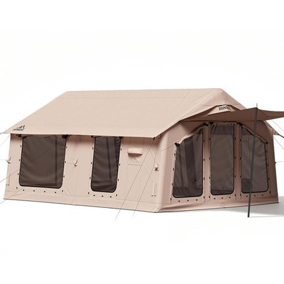 Inflatable Camping Tent for 8-10 Person, Large Family Glamping Tent with Pump