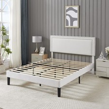 VECELO Twin/Full/Queen Bed Frame Mattress Foundation with Upholstered Headboard
